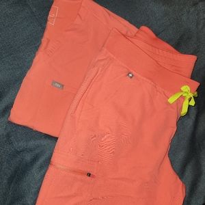 Hot Coral Figs Scrub Set